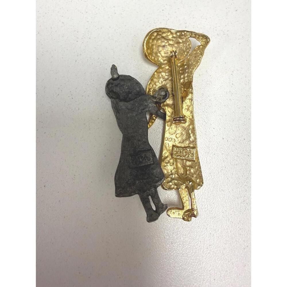 Vintage Ultra Craft Figural Brooch- Mother and child modernist pin - Picture 4 of 4